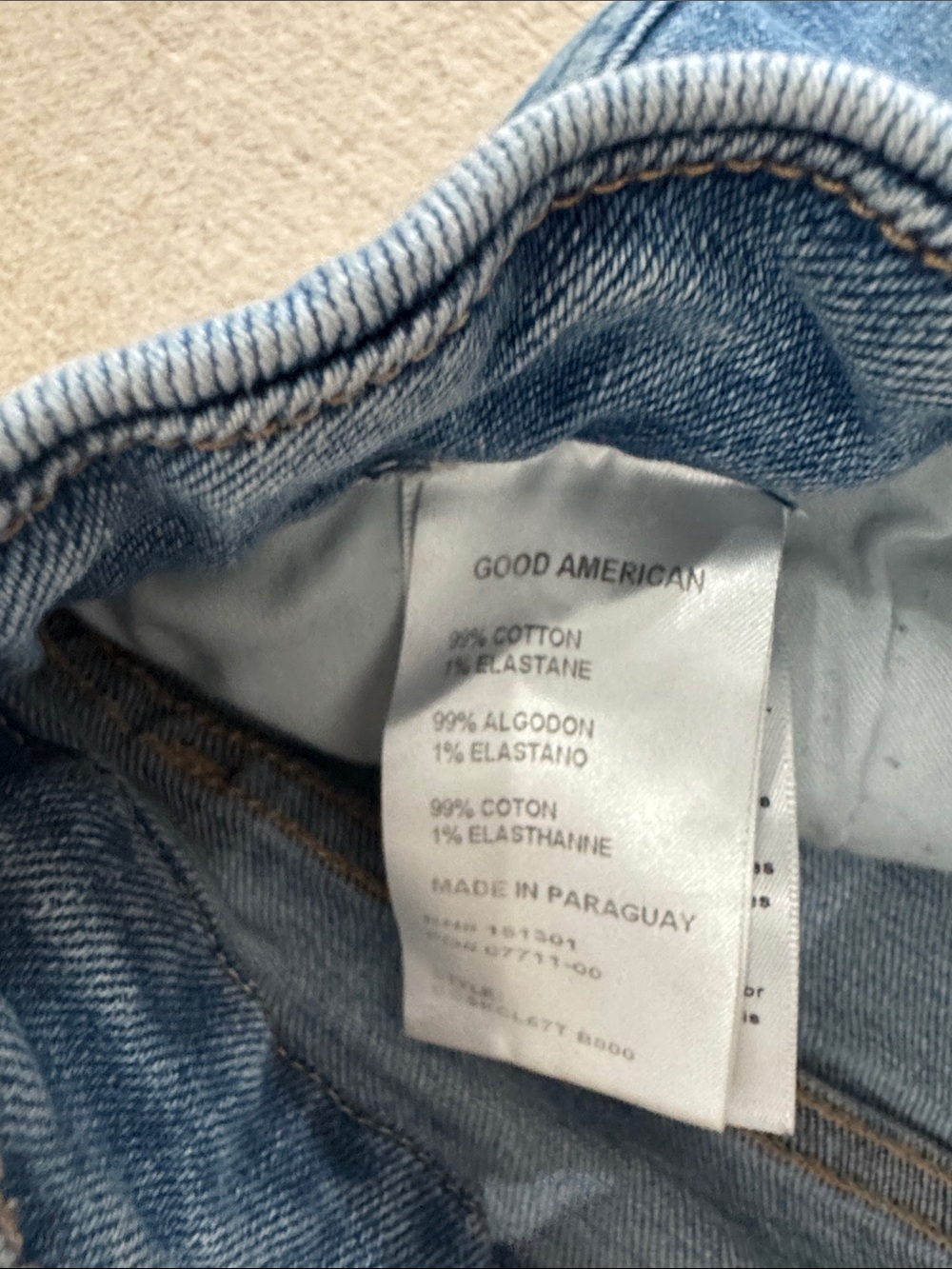 Good American Light Blue Ripped Skinny Jeans - Picture 3 of 6